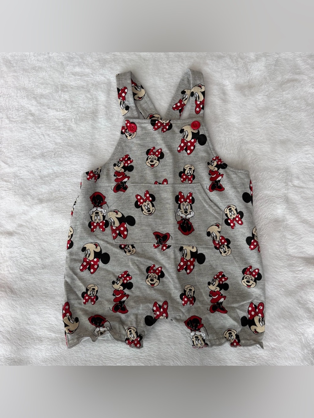 Disney Baby Minnie Mouse 24M Gray Overall Romper